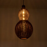 GLOBOSTAR® KINGSTOWN 02169 Boho Κρεμαστό Φωτιστικό Οροφής με Ντουί 1 x E27 AC 220-240V IP20 - Καφέ - Μ30 x Π30 x Υ60cm - Image 3