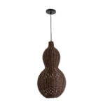 GLOBOSTAR® KINGSTOWN 02169 Boho Κρεμαστό Φωτιστικό Οροφής με Ντουί 1 x E27 AC 220-240V IP20 - Καφέ - Μ30 x Π30 x Υ60cm - Image 4