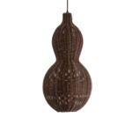 GLOBOSTAR® KINGSTOWN 02169 Boho Κρεμαστό Φωτιστικό Οροφής με Ντουί 1 x E27 AC 220-240V IP20 - Καφέ - Μ30 x Π30 x Υ60cm - Image 5