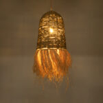 GLOBOSTAR® PORTOFERRAIO 02170 Boho Κρεμαστό Φωτιστικό Οροφής με Ντουί 1 x E27 AC 220-240V IP20 - Μπεζ - Μ30 x Π30 x Υ70cm - Image 3