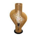GLOBOSTAR® MIHIRO 02176 Boho Επιτραπέζιο Φωτιστικό Πορτατίφ με Ντουί 1 x E27 AC 220-240V IP20 - Μπεζ& Μαύρο - Μ33 x Π33 x Υ57cm - Image 5
