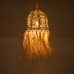 GLOBOSTAR® AREMBEPE 02178 Boho Κρεμαστό Φωτιστικό Οροφής με Ντουί 1 x E27 AC 220-240V IP20 - Μπεζ - Μ34 x Π34 x Υ70cm - Image 3