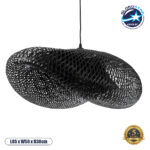 GLOBOSTAR® MEXICO 02202 Boho Κρεμαστό Φωτιστικό Οροφής με Ντουί 1 x E27 AC 220-240V IP20 - Μαύρο - Μ85 x Π50 x Υ30cm