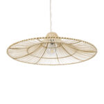 GLOBOSTAR® PALERMO 02209 Boho Κρεμαστό Φωτιστικό Οροφής με Ντουί 1 x E27 AC 220-240V IP20 - Μπεζ - Μ100 x Π100 x Υ30cm - Image 6