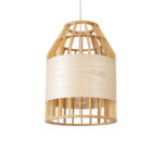 GLOBOSTAR® GALIA 02219 Boho Κρεμαστό Φωτιστικό Οροφής με Ντουί 1 x E27 AC 220-240V IP20 - Μπεζ & Καφέ - Μ30 x Π30 x Υ40cm - Image 2