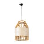 GLOBOSTAR® GALIA 02219 Boho Κρεμαστό Φωτιστικό Οροφής με Ντουί 1 x E27 AC 220-240V IP20 - Μπεζ & Καφέ - Μ30 x Π30 x Υ40cm - Image 4