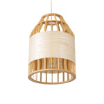GLOBOSTAR® GALIA 02219 Boho Κρεμαστό Φωτιστικό Οροφής με Ντουί 1 x E27 AC 220-240V IP20 - Μπεζ & Καφέ - Μ30 x Π30 x Υ40cm - Image 6