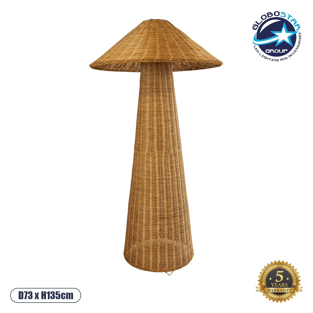 02235_1 GLOBOSTAR® PERU 02235 Boho Επιδαπέδιο Φωτιστικό με Ντουί 1 x E27 AC 220-240V IP20 - Μπεζ - Μ73 x Π73 x Υ135cm - Image 1