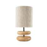 GLOBOSTAR® TUVALU 02236 Boho Επιτραπέζιο Φωτιστικό Πορτατίφ με Ντουί 1 x E27 AC 220-240V IP20 - Καφέ & Μπεζ - Μ22 x Π22 x Υ42cm - Image 3