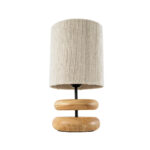 GLOBOSTAR® TUVALU 02236 Boho Επιτραπέζιο Φωτιστικό Πορτατίφ με Ντουί 1 x E27 AC 220-240V IP20 - Καφέ & Μπεζ - Μ22 x Π22 x Υ42cm - Image 4