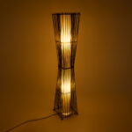 GLOBOSTAR® PALMA 02274 Boho Επιδαπέδιο Φωτιστικό με Ντουί 2 x E27 AC 220-240V IP20 - Μαύρο & Μπεζ - Μ25 x Π25 x Υ140cm - Image 3