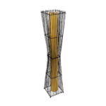 GLOBOSTAR® PALMA 02274 Boho Επιδαπέδιο Φωτιστικό με Ντουί 2 x E27 AC 220-240V IP20 - Μαύρο & Μπεζ - Μ25 x Π25 x Υ140cm - Image 4