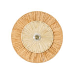 GLOBOSTAR® COLOMBO 02278 Boho Φωτιστικό Τοίχου - Απλίκα με Ντουί 1 x E27 AC 220-240V IP20 - Μπεζ - Μ40 x Π40 x Υ9cm - Image 5