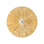 GLOBOSTAR® COLOMBO 02283 Boho Φωτιστικό Τοίχου - Απλίκα με Ντουί 1 x E27 AC 220-240V IP20 - Μπεζ - Μ40 x Π40 x Υ9cm - Image 5
