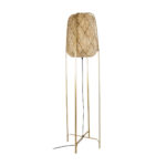 GLOBOSTAR® MEILANI 02301 Boho Επιδαπέδιο Φωτιστικό με Ντουί 1 x E27 AC 220-240V IP20 - Χρυσό & Μπεζ - Μ40 x Π40 x Υ150cm - Image 2
