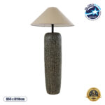 GLOBOSTAR® OLIANA 02315 Boho Επιδαπέδιο Φωτιστικό με Ντουί 1 x E27 AC 220-240V IP20 - Γκρι & Μπεζ - Μ55 x Π55 x Υ110cm