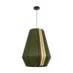 GLOBOSTAR® SALERNO 02335 Boho Κρεμαστό Φωτιστικό Οροφής με Ντουί 1 x E27 AC 220-240V IP20 - Λαδί & Μπεζ - Μ50 x Π50 x Υ60cm - Image 4