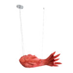GLOBOSTAR® GOURAMI 02360 Μοντέρνο Κρεμαστό Φωτιστικό Οροφής με Ντουί 1 x E27 AC 220-240V IP20 - Κόκκινο - Μ70 x Π40 x Υ27cm - Image 4