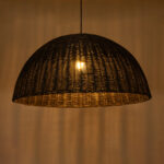 GLOBOSTAR® MONTANA 02384 Boho Κρεμαστό Φωτιστικό Οροφής με Ντουί 1 x E27 AC 220-240V IP20 - Μαύρο - Μ80 x Π80 x Υ40cm - Image 3