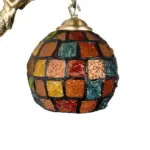 GLOBOSTAR® MERMAID 02389 Vintage Φωτιστικό Τοίχου - Απλίκα με Ντουί 1 x E27 AC 220-240V IP20 - Μπρούτζινο & Πολύχρωμο - Μ17 x Π30 x Υ27cm - Image 6