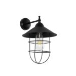 GLOBOSTAR® CAT 204-0116 Μοντέρνο Φωτιστικό Τοίχου - Απλίκα με Ντουί 1 x E27 AC 220-240V IP20 - Μαύρο - Μ22 x Π25 x Υ30cm - Image 2