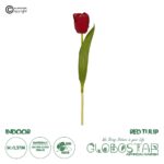 GloboStar® Artificial Garden RED TULIP BRANCH 21203 Τεχνητό Διακοσμητικό Κλαδί Κόκκινη Τουλίπα Y37cm