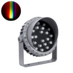 GLOBOSTAR® FLOODMENA 90648 Προβολέας Σποτ Wall Washer με Αντιθαμβωτική Γρίλια LED 36W 2880lm 30° DC 24V Αδιάβροχο IP65 Πολύχρωμο RGBW Dimmable DMX512 - Bridgelux SMD Chip - Γκρι Ανθρακί - Μ23 x Π23 x Υ18cm - 3 Χρόνια Εγγύηση - Image 2
