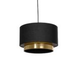 GLOBOSTAR® BASIL 204-0174 Μοντέρνο Κρεμαστό Φωτιστικό Οροφής με Ντουί 1 x E27 AC 220-240V IP20 - Μαύρο & Χρυσό - Μ30 x Π30 x Υ20cm - Image 2