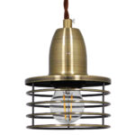GLOBOSTAR® MANHATTAN 01455 Μοντέρνο Κρεμαστό Φωτιστικό Οροφής με Ντουί 1 x E27 AC 220-240V IP20 - Μπρούτζινο - Μ11 x Π11 x Υ14cm - Image 2