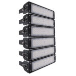 GLOBOSTAR® GOLIATH 90100-6 Προβολέας για Γήπεδα Tennis & Ποδοσφαίρου 5x5 LED 300W 45000lm 75°x135° SDCM<5 Fish Eye Lens AC 220-240V Αδιάβροχο IP65 IK08 Φυσικό Λευκό 5000K - Lumileds SMD Chip & Mean Well Driver - Μαύρο Ματ - Μ32 x Π12 x Υ54cm - 5 Χρόνια Εγγύηση - Image 2