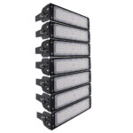 GLOBOSTAR® GOLIATH 90100-7 Προβολέας για Γήπεδα Tennis & Ποδοσφαίρου 5x5 LED 350W 52500lm 75°x135° SDCM<5 Fish Eye Lens AC 220-240V Αδιάβροχο IP65 IK08 Φυσικό Λευκό 5000K - Lumileds SMD Chip & Mean Well Driver - Μαύρο Ματ - Μ32 x Π12 x Υ63cm - 5 Χρόνια Εγγύηση - Image 2
