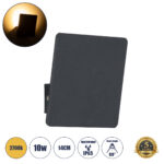 GLOBOSTAR® CUADRADO 60571 Μοντέρνο Φωτιστικό Τοίχου - Απλίκα LED 10W 1000lm 60° AC 220-240V Αδιάβροχο IP65 Θερμό Λευκό 2700K - Bridgelux COB Chip & TÜV SÜD Driver - Μαύρο Ματ - Μ14 x Π14 x Υ4.5cm - 5 Χρόνια Εγγύηση - Image 2