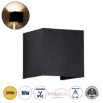 GLOBOSTAR® AXIS-S 60562 Μοντέρνο Φωτιστικό Τοίχου - Απλίκα LED 10W 1150lm 5°/60° AC 220-240V Αδιάβροχο IP65 Θερμό Λευκό 2700K - Bridgelux COB Chip & TÜV SÜD Driver - Μαύρο Ματ - Μ10 x Π10 x Υ10cm - 5 Χρόνια Εγγύηση - Image 2
