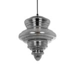 GLOBOSTAR® CORTE 206-0028 Μοντέρνο Κρεμαστό Φωτιστικό Οροφής με Ντουί 1 x E27 AC 220-240V IP20 - Μαύρο Φιμέ - Μ25 x Π25 x Υ30cm - Image 2