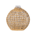GloboStar® MANDY 35624 Διακοσμητικό Βάζο Γυάλινο Διάφανο με Μπαμπού Μ10.5 x Π4 x Υ11cm - Image 2