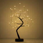 GloboStar® 71589 Επιτραπέζιο Φωτιστικό Πορτατίφ LED 3W 300lm 360° με Μπαταρίες (Δεν Περιλαμβάνονται) IP20 Θερμό Λευκό 3000K Μαύρο Πλαστικό - Μ40 x Π40 x Υ50cm - 2 Xρόνια Εγγύηση - Image 2