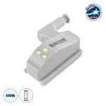 GloboStar® CLOSET 79640 Φωτιστικό Ντουλάπας LED για Μεντεσέ με Διακόπτη On/Off Κουμπωτό με Μπαταρία(Δεν συμπεριλαμβάνεται) - Ψυχρό Λευκό 6000K - Μ7 x Π4 x Υ2.5cm