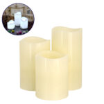 GloboStar® 79554 ΣΕΤ 3 Διακοσμητικών Realistic Κεριών Παραφίνης με LED - Μπαταρίας & Ασύρματο Χειριστήριο IR Ψυχρό Λευκό 6000K - Image 2