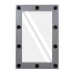 GloboStar® MAKEUP MIRROR-60x90-6 Μοντέρνος Καθρέπτης Μακιγιάζ με Πλαίσιο Φυσικού Ξύλου με Διακόπτη On/Off 10 x E27 AC220-240V - Μ60 x Π7 x Υ90cm - Γκρι Ανθρακί - Image 4