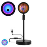 GloboStar® 00812 Επιτραπέζιο Φωτιστικό Πορτατίφ LED 12W 600lm 180° DC 5V IP20 Μπλε - Μωβ - Ροζ RAINBOW EFFECT Μαύρο Μέταλλο με Διάφανο Πλαστικό - Μ10 x Π10 x Υ26.5cm - 2 Xρόνια Εγγύηση - Image 2