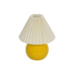 GLOBOSTAR® LISBON 204-0155 Μοντέρνο Επιτραπέζιο Φωτιστικό Πορτατίφ με Ντουί 1 x E27 AC 220-240V IP20 - Κίτρινο & Μπεζ - Μ24 x Π24 x Υ28cm - Image 2