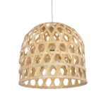 GLOBOSTAR® MANGEA 00715 Boho Κρεμαστό Φωτιστικό Οροφής με Ντουί 1 x E27 AC 220-240V IP20 - Μπεζ - Μ32 x Π32 x Υ30cm