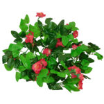 GloboStar® 09017 Τεχνητό Κρεμαστό Φυτό Διακοσμητική Γιρλάντα Μήκους 2.2 μέτρων με 33 X Μικρά Τριαντάφυλλα Φούξια - Image 2