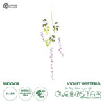 GloboStar® 09030 Τεχνητό Κρεμαστό Διακοσμητικό Φυτό Μήκους 1.1 μέτρων με 3 X Κλαδιά Βιστέρια Λιλά