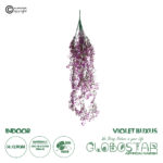 GloboStar® 09036 Τεχνητό Κρεμαστό Διακοσμητικό Φυτό Μήκους 1.2 μέτρων με 13 X Κλαδιά Πυξός Πράσινο Μωβ