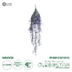 GloboStar® 09037 Τεχνητό Κρεμαστό Διακοσμητικό Φυτό Μήκους 1.2 μέτρων με 15 X Κλαδιά Φύλλωμα Ρούστικ Πράσινο Μωβ