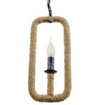 GLOBOSTAR® LINDELL 10001110 Vintage Κρεμαστό Φωτιστικό Οροφής με Ντουί 1 x E14 AC 220-240V IP20 - Μπεζ & Μαύρο - Μ18 x Π18 x Υ33cm - Image 2