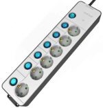 Entac Πολύπριζο 6 Θέσεων με Ξεχωριστούς Διακόπτες 3G1.5 1.5m