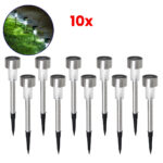 GloboStar® 71520-10 ΣΕΤ 10 Τεμαχίων Αυτόνομα Ηλιακά Φωτιστικά LED SMD 1W 50lm με Ενσωματωμένη Μπαταρία 600mAh - Φωτοβολταϊκό Πάνελ με Αισθητήρα Ημέρας-Νύχτας Αδιάβροχο IP65 Φανάρι Κήπου Στρογγυλό Ψυχρό Λευκό 6000K - Image 2