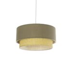 GLOBOSTAR® BIGGIE 204-0097 Μοντέρνο Κρεμαστό Φωτιστικό Οροφής με Ντουί 1 x E27 AC 220-240V IP20 - Λαδί & Μπεζ - Μ30 x Π30 x Υ17cm - Image 2